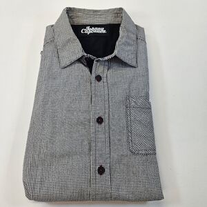 JOHNNY CUPCAKES BLack White Gingham Checked LS Button Down Shirt Large